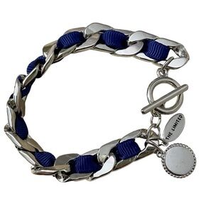 The Limited Silver & Blue Bracelet chain link style NWOT